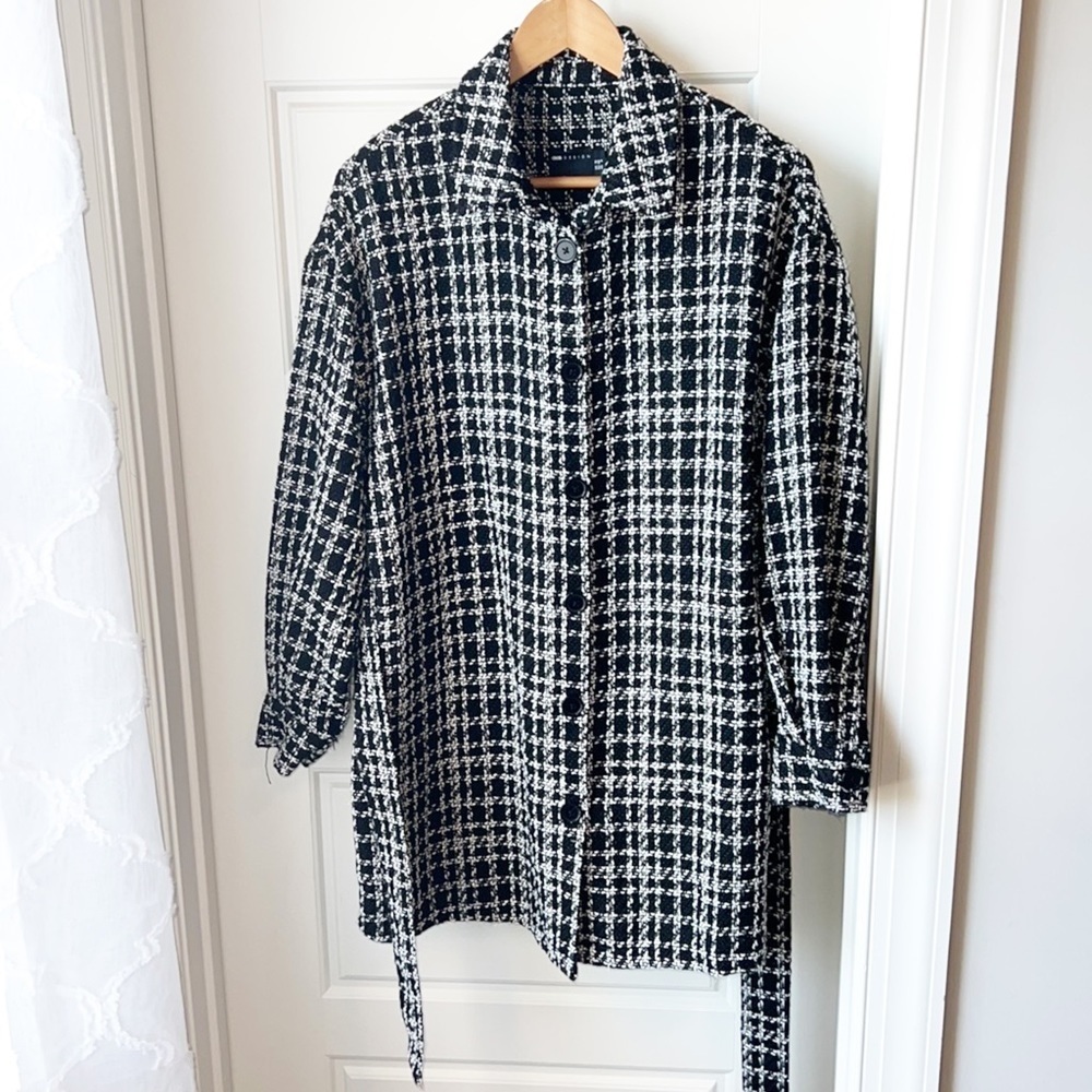 ASOS Oversize Tweed Button Down Coat Size 6